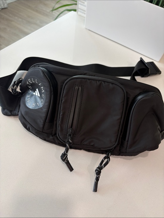 Stella McCartney Handbags - Stella McCartney Black Nylon Fanny Pack Belt Bag with Logo Patch
